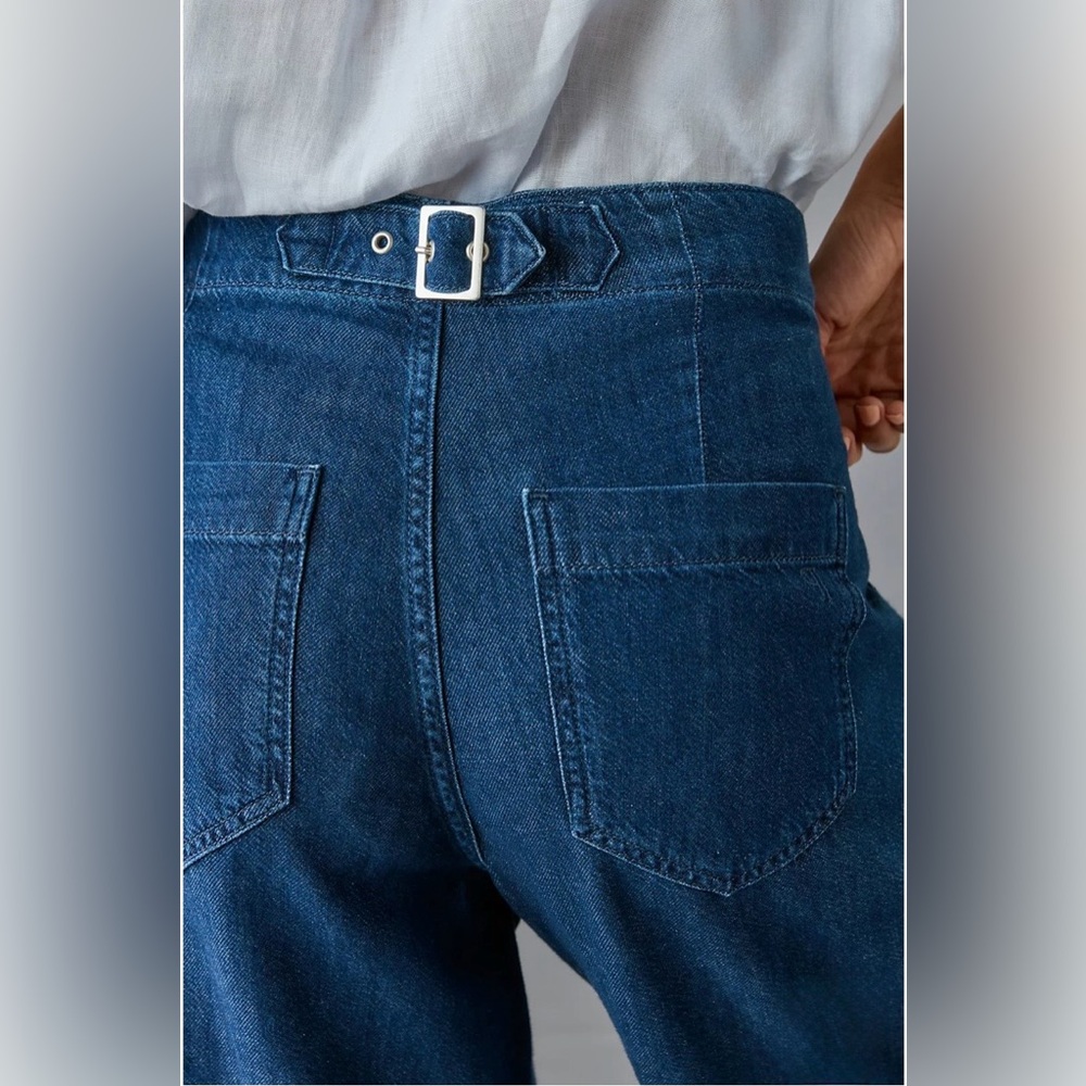 Anthropologie Pilcro Mid-Rise Pleated Trouser denim jean’s preppy baggy 29 EUC - Picture 6 of 16